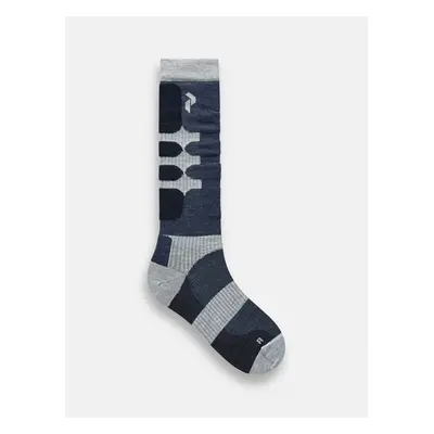 Ponožky peak performance magic ski sock med grey melange/blue shadow