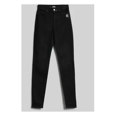 Džíny karl lagerfeld ikonik skinny denim pants black denim