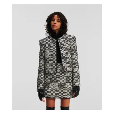 Bunda karl lagerfeld check boucle jacket black/white boucle