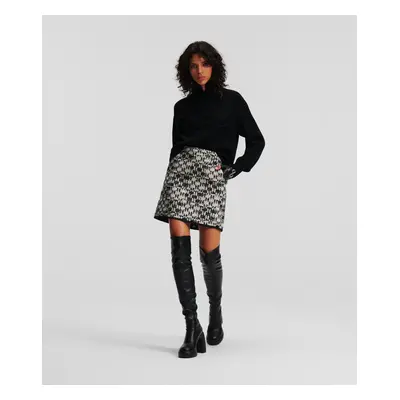 Sukně karl lagerfeld check boucle skirt black/white boucle