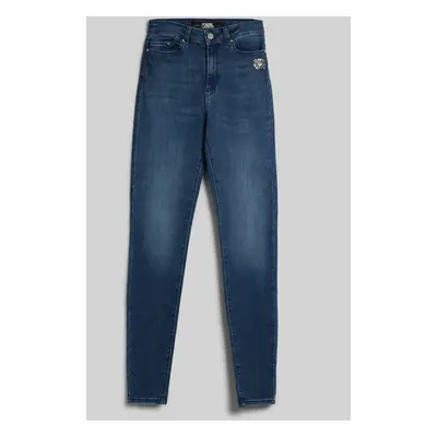 Džíny karl lagerfeld ikonik skinny denim pants mid blue denim