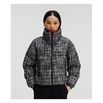 Bunda karl lagerfeld boucle puffer jacket black/white