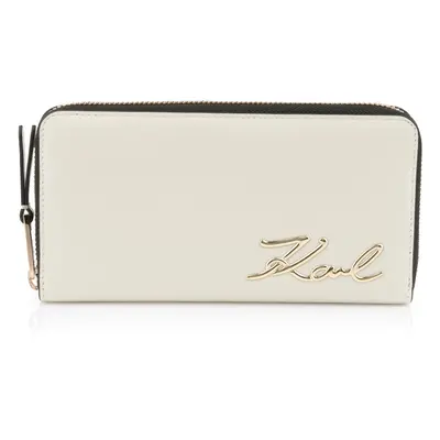 Peněženka karl lagerfeld k/signature 2.0 cont zip wllt off white