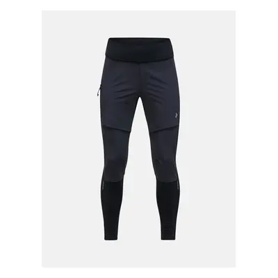 Legíny peak performance w windblock stretch pants black/grey melange