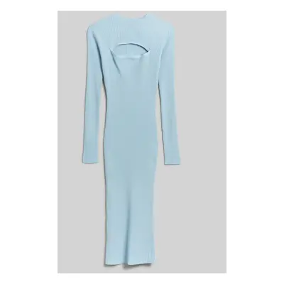 Šaty karl lagerfeld lslv knit dress cashmere blue