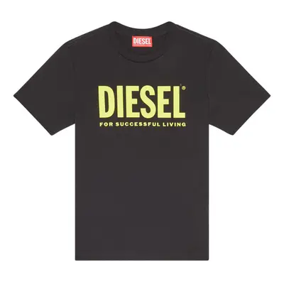 Tričko diesel tjustlogo t-shirt k900 black + bright yellow print