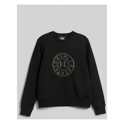 Mikina karl lagerfeld rhinestone logo sweatshirt black