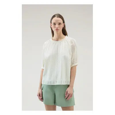 Halenka woolrich broderie anglaise blouse plaster white