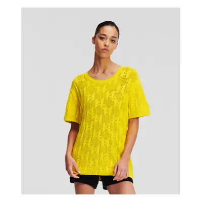 Svetr karl lagerfeld monogram knit t-shirt blazing yellow