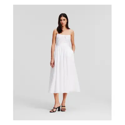 Šaty karl lagerfeld kl burnout dress white