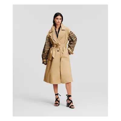 Kabát karl lagerfeld embroidery coat beige