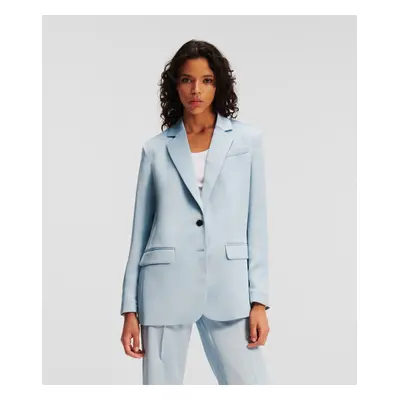 Blejzr karl lagerfeld fluid satin tailored blazer cashmere blue