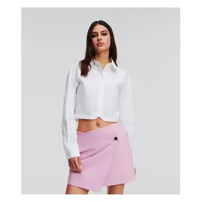 Košile karl lagerfeld crop poplin shirt white