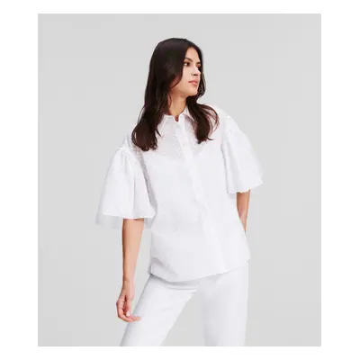 Košile karl lagerfeld kl burnout shirt white