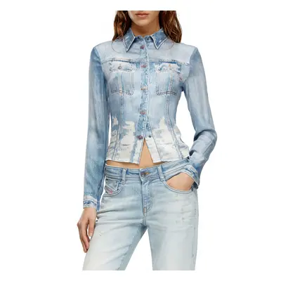 Košile diesel c-lorelle shirt blue denim