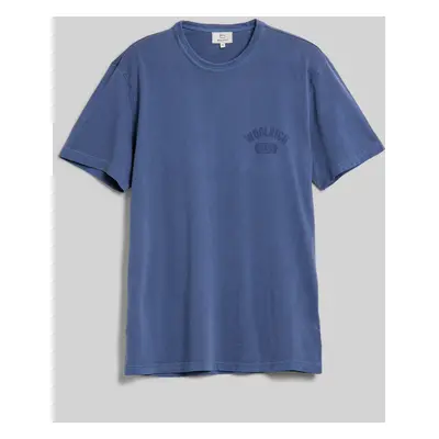 Tričko woolrich garment dyed logo t-shirt maritime blue