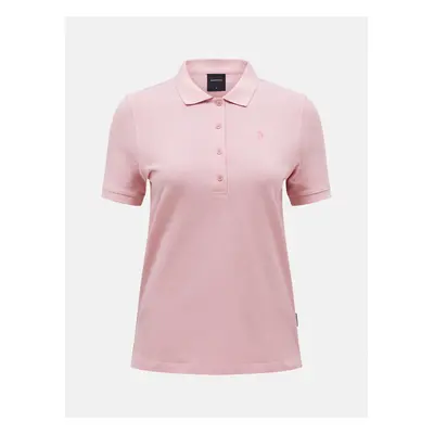 Polokošile peak performance w classic cotton polo warm blush