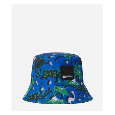 Klobouk karl lagerfeld jeans grafitti buckethat blue