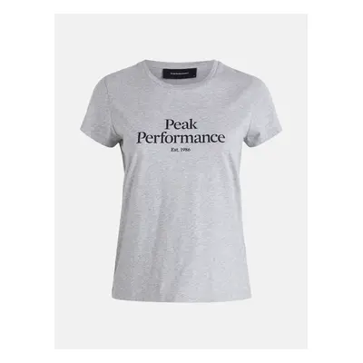 Tričko peak performance w original tee med grey melange/black