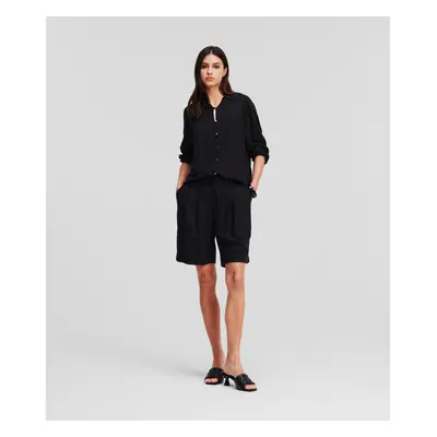 Šortky karl lagerfeld linen blend shorts black