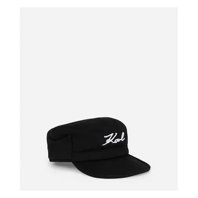 Kšiltovka karl lagerfeld k/signature flat cap black