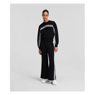 Kalhoty karl lagerfeld logo tape culottes black