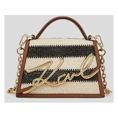 Kabelka karl lagerfeld k/signature 2.0 sm cb raffia natural/sudan brown