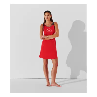 Plážové oblečení karl lagerfeld logo short beach dress high risk red