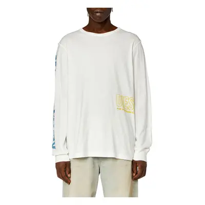 Tričko diesel t-just-ls-n4 t-shirt off white