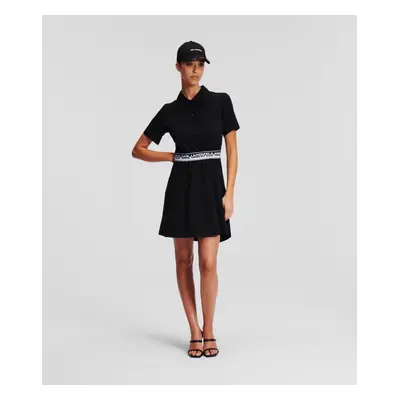 Šaty karl lagerfeld logo tape shirt dress black