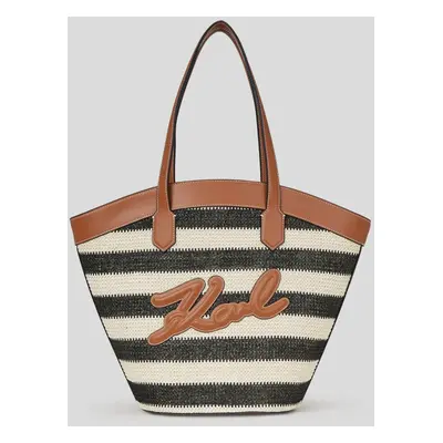 Kabelka karl lagerfeld k/signature tulip md tote raff natural/sudan brown