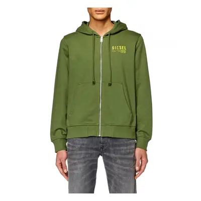 Mikina diesel s-ginn-hood-zip-k11 sweat-shir bronze green