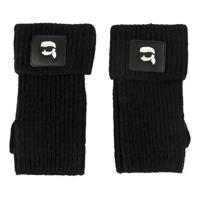 Rukavice karl lagerfeld k/ikonik 2.0 fl knitted glove black