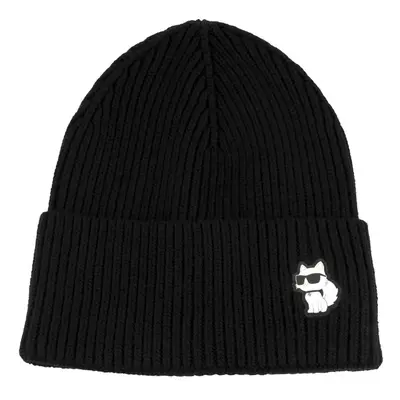 Čepice karl lagerfeld k/ikonik 2.0 choup beanie black