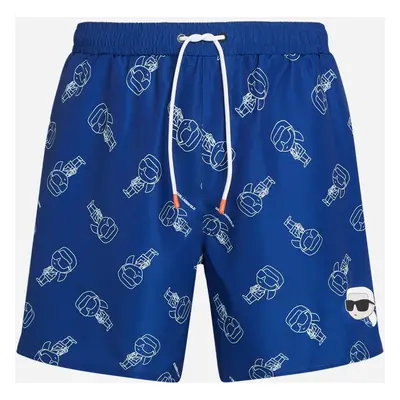 Plavky karl lagerfeld ikonik 2.0 aop med boardshorts ikonik outline aop blue