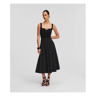 Sukně karl lagerfeld embroidery skirt black