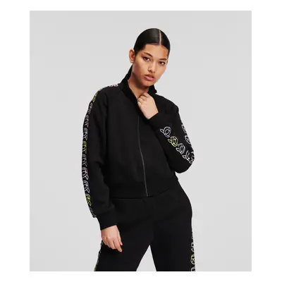 Mikina karl lagerfeld ikonik 2.0 outline zip up black