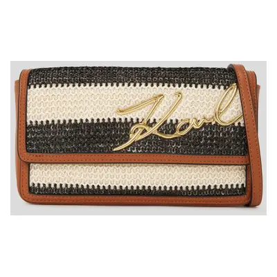 Taška karl lagerfeld k/signature 2.0 cb pouch raff natural/sudan brown