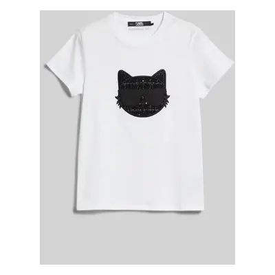 Tričko karl lagerfeld boucle choupette t-shirt white