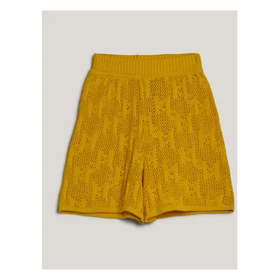 Šortky karl lagerfeld monogram knit shorts blazing yellow