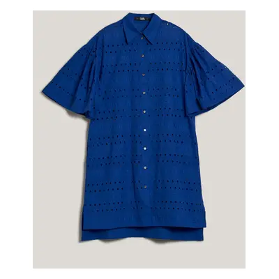 Šaty karl lagerfeld sslv embroidery shirt dress dazzling blue