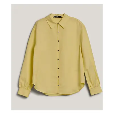 Košile karl lagerfeld linen blend shirt elfin yellow