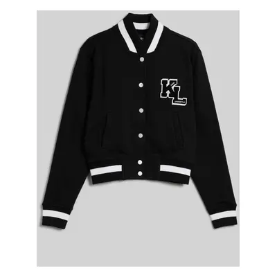 Mikina karl lagerfeld varsity sweat jacket black