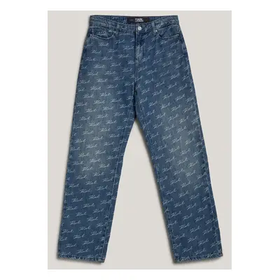 Džíny karl lagerfeld karl aop gf denim pants blue karl aop denim