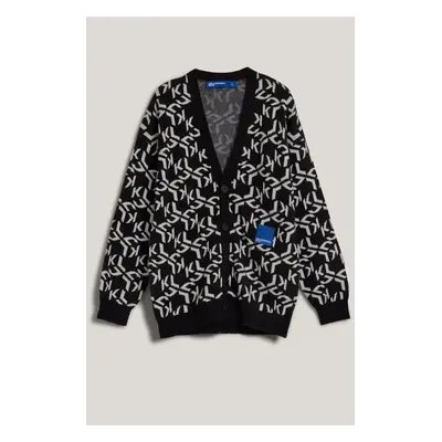 Kardigán karl lagerfeld jeans klj monogram jacquard cardigan black white aop