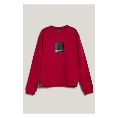 Mikina karl lagerfeld jeans klj regular logo sweat jester red