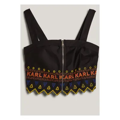 Halenka karl lagerfeld embroidered top black