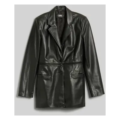 Bunda karl lagerfeld recycled leather zip jacket black