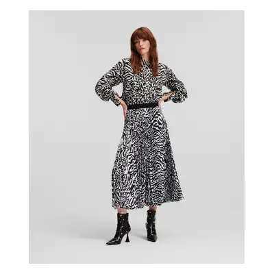 Sukně karl lagerfeld animal print pleated skirt karl animal aop white