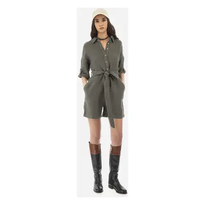 Overal la martina woman dress linen military olive